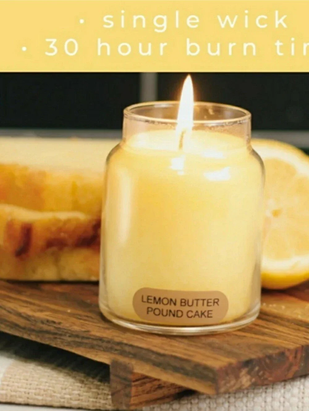 LEMON BUTTER POUND CAKE -A Cheerful Giver Baby Jar Single Wick Candle, 6 oz (2)